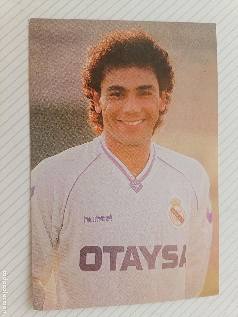 Coleccionismo deportivo: Postal del Real Madrid 1990/91 Hugo S&aacute;nchez