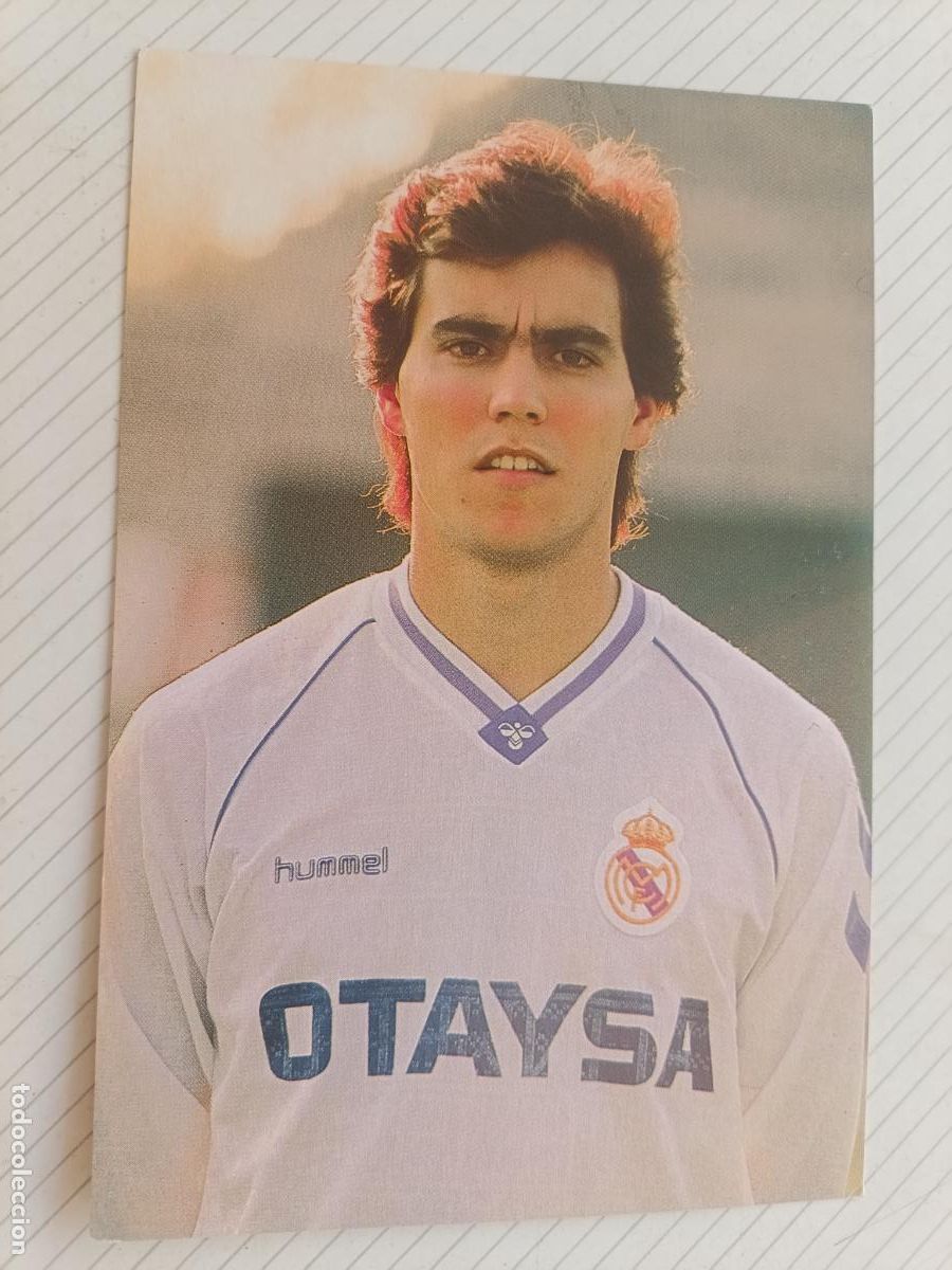 Coleccionismo deportivo: Postal del Real Madrid 1990/91 Arag&oacute;n