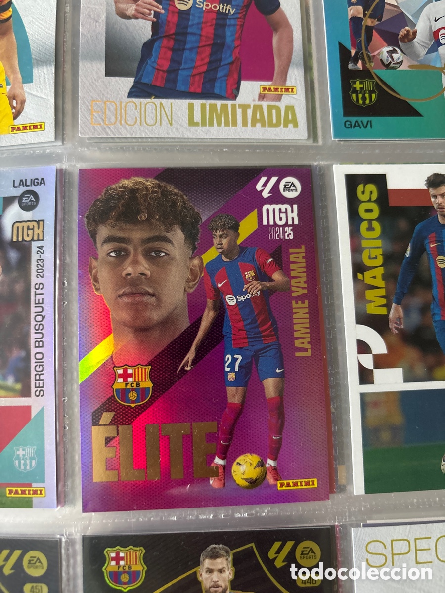 Coleccionismo deportivo: Cromo Lamine Yamal &Eacute;lite Panini Megacracks MGK 2023‑24 LaLiga FC Barcelona