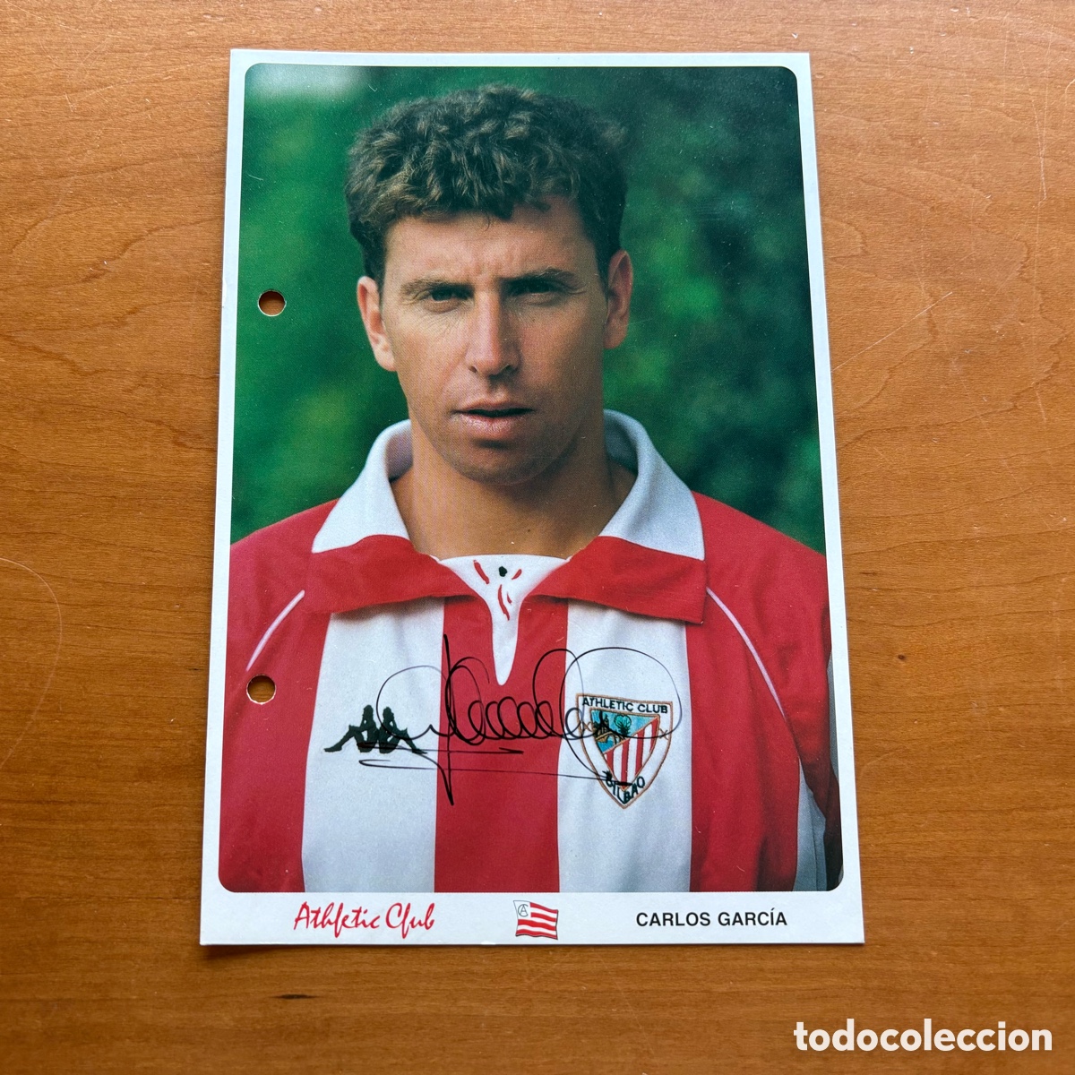 Coleccionismo deportivo: Postal Carlos Garc&iacute;a Firmada 98-99 Athletic Club Bilbao