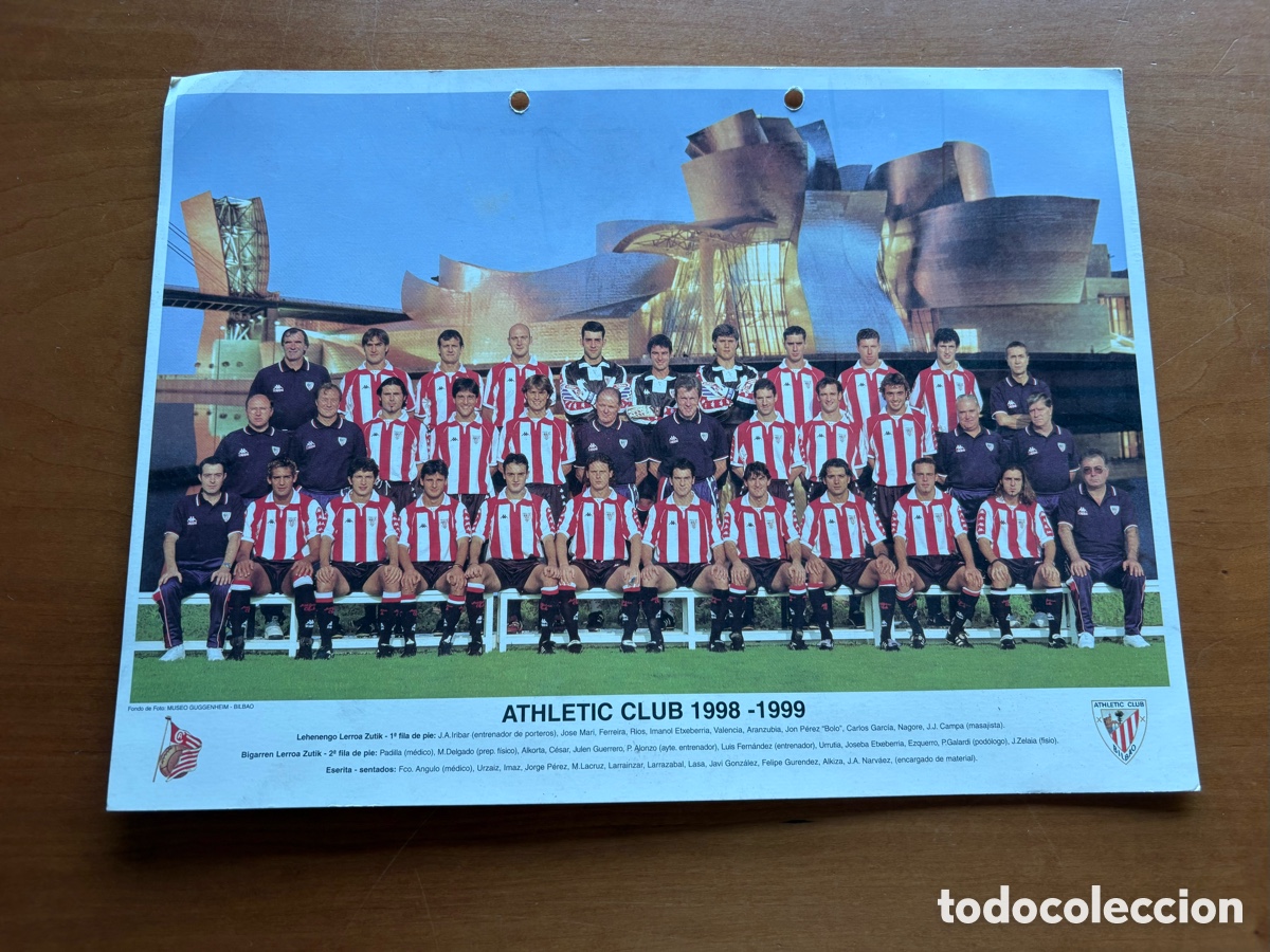 Coleccionismo deportivo: Postal Plantilla Athletic Club Bilbao 98-99 Tama&ntilde;o A4