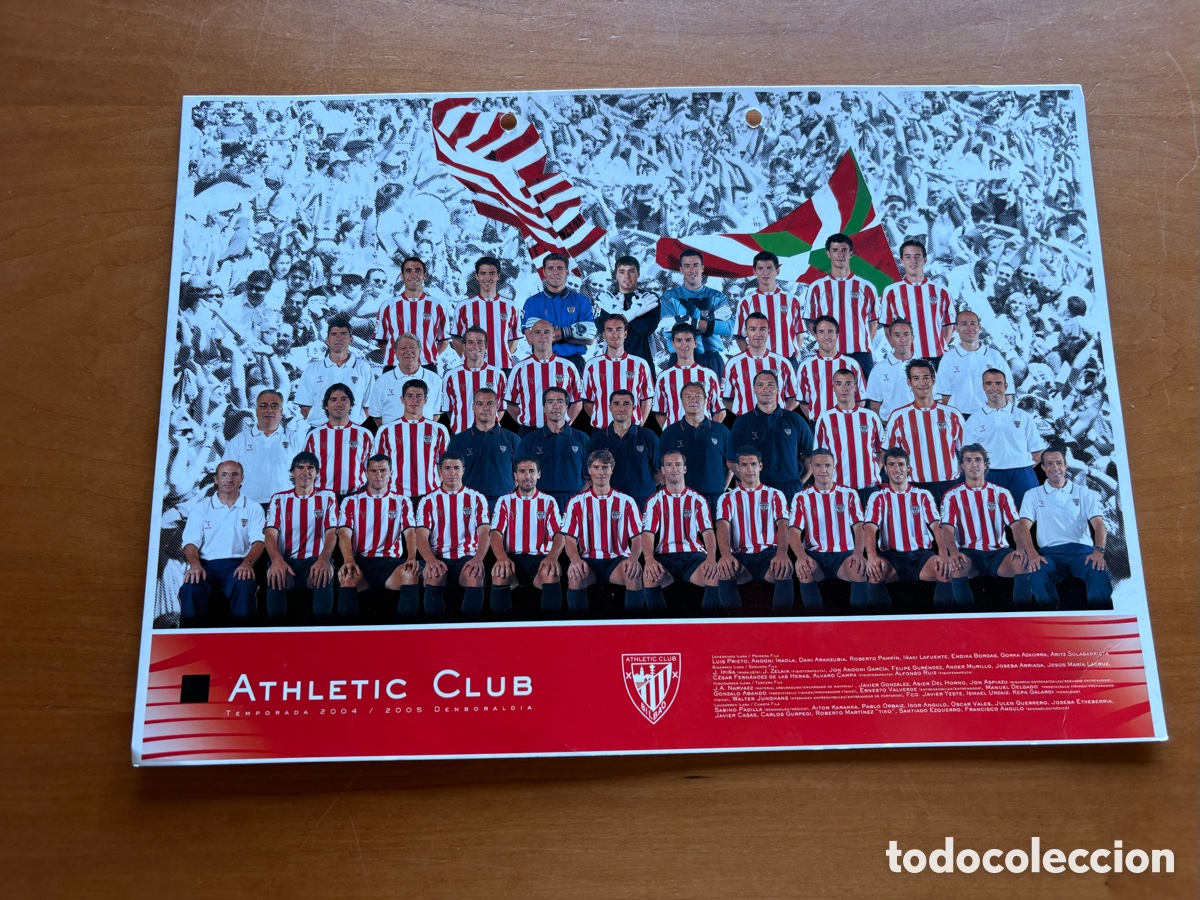 Coleccionismo deportivo: Postal Plantilla Athletic Club Bilbao 04-05 Tama&ntilde;o A4