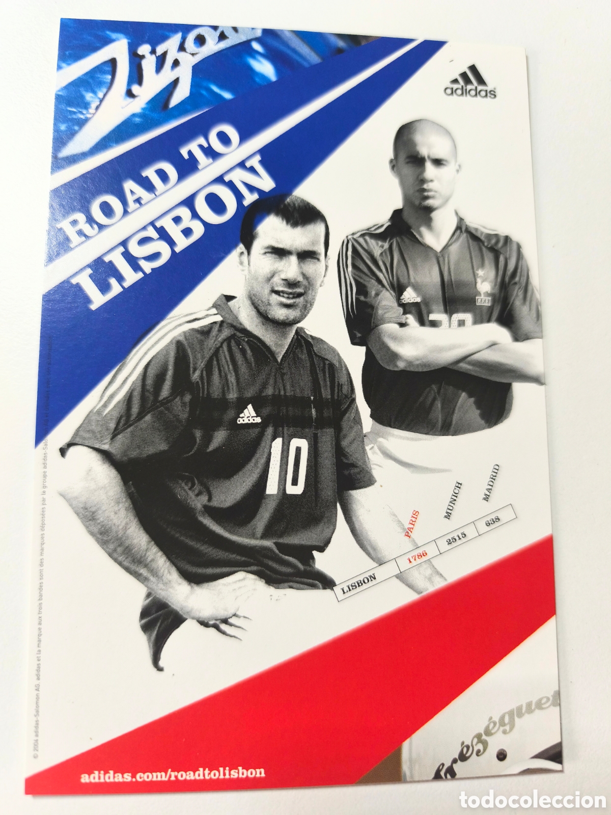 Coleccionismo deportivo: Zidane Adidas Postal Road to Lisbon