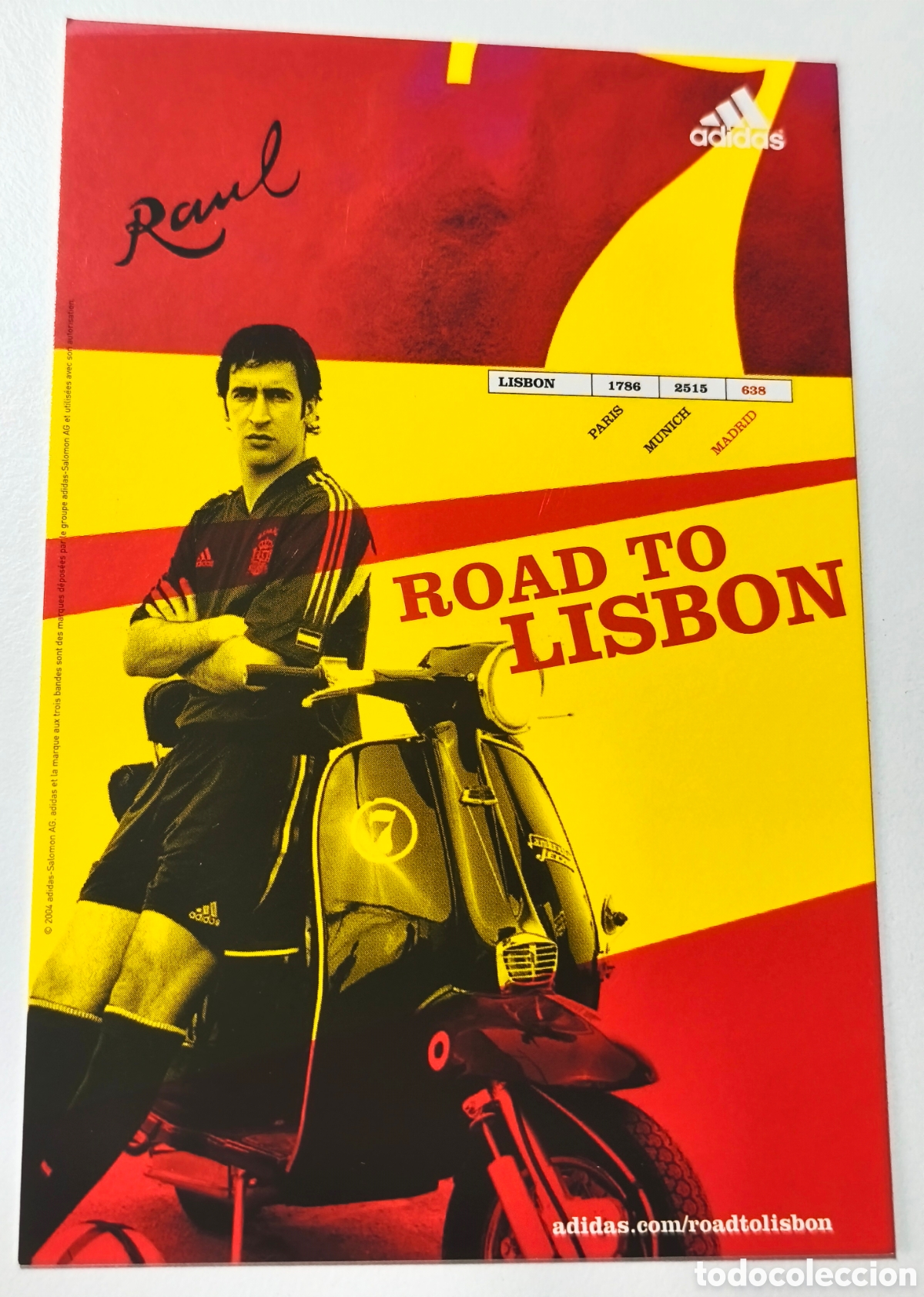 Coleccionismo deportivo: Raul Gonz&aacute;lez Espa&ntilde;a Adidas Postal