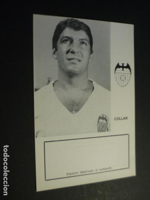 Collectionnisme sportif: COLLAR JUGADOR VALENCIA CLUB DE FUTBOL TARJETA CON BIOGRAFIA PARA AUTOGRAFO