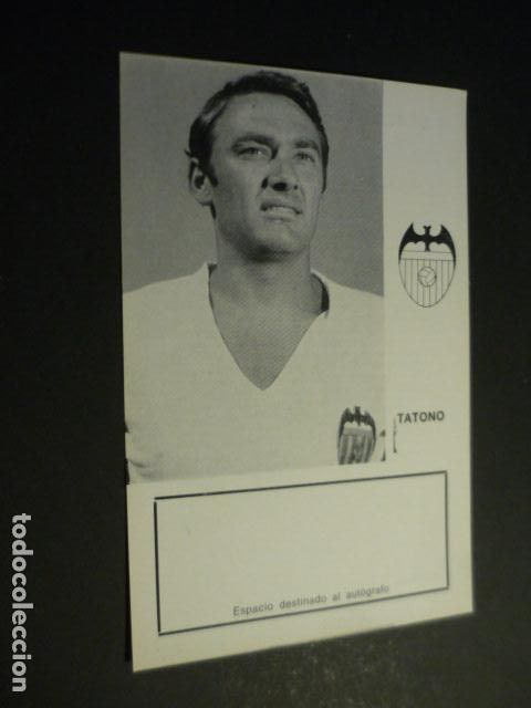 Coleccionismo deportivo: TATONO JUGADOR VALENCIA CLUB DE FUTBOL TARJETA CON BIOGRAFIA PARA AUTOGRAFO