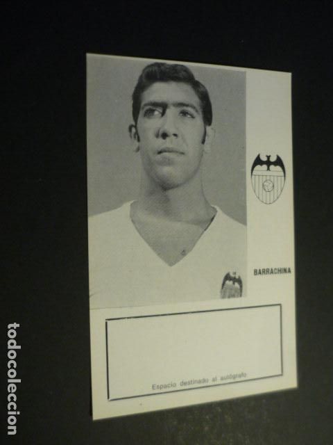Coleccionismo deportivo: BARRACHINA JUGADOR VALENCIA CLUB DE FUTBOL TARJETA CON BIOGRAFIA PARA AUTOGRAFO