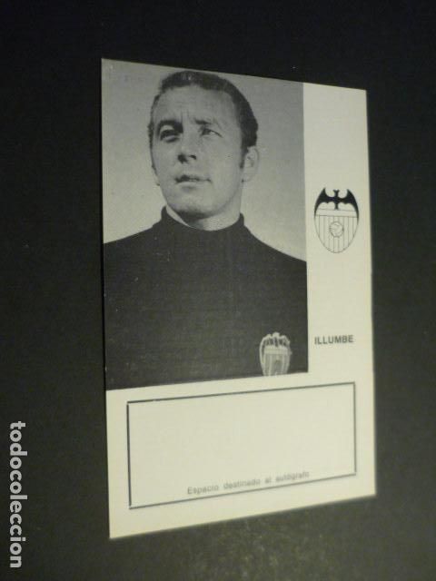 Coleccionismo deportivo: ILLUMBE JUGADOR VALENCIA CLUB DE FUTBOL TARJETA CON BIOGRAFIA PARA AUTOGRAFO