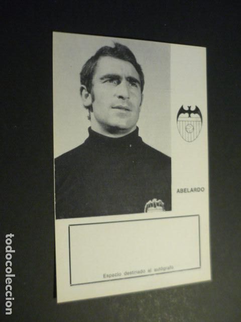 Coleccionismo deportivo: ABELARDO JUGADOR VALENCIA CLUB DE FUTBOL TARJETA CON BIOGRAFIA PARA AUTOGRAFO