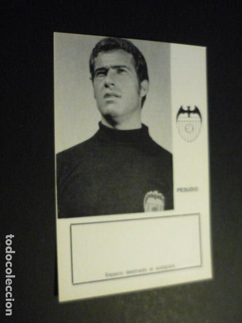 Coleccionismo deportivo: PESUDO JUGADOR VALENCIA CLUB DE FUTBOL TARJETA CON BIOGRAFIA PARA AUTOGRAFO
