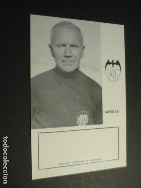 Coleccionismo deportivo: ARTIGAS MANAGER VALENCIA CLUB DE FUTBOL TARJETA CON BIOGRAFIA PARA AUTOGRAFO