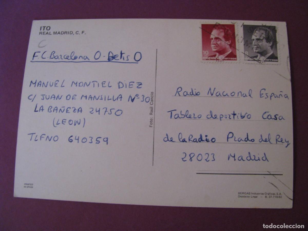 Coleccionismo deportivo: POSTAL DE REAL MADRID. BERGAS. ITO. CIRCULADA - Foto 2