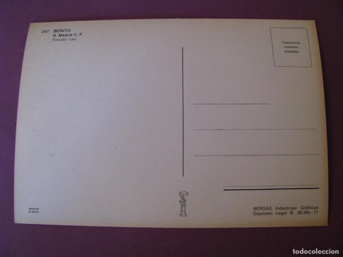 Coleccionismo deportivo: POSTAL DE REAL MADRID. BERGAS. BENITO - Foto 2