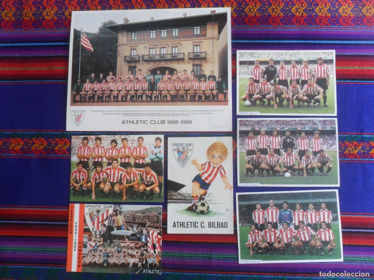 Coleccionismo deportivo: ATHL&Eacute;TIC DE BILBAO FOTO CAMPE&Oacute;N 82 83, POSTAL ALINEACI&Oacute;N A&Ntilde;OS 80, 88 89, 98 99, 99 2000, 00 01, NI&Ntilde;O