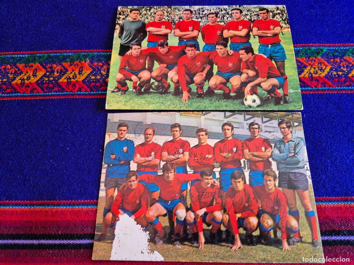 Coleccionismo deportivo: 2 POSTAL ALINEACI&Oacute;N PONTEVEDRA CF A&Ntilde;OS 60 Y TEMPORADA 69 70 1969 1970 CON AUT&Oacute;GRAFOS. RARAS.
