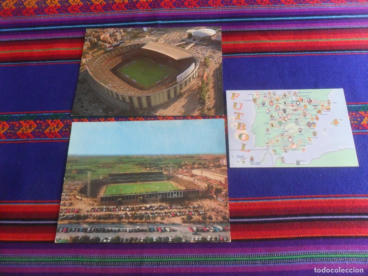 Coleccionismo deportivo: POSTAL SIN CIRCULAR 20,5X15,5 CMS CAMPO DE F&Uacute;TBOL LA ROMAREDA RAKER 54 Y NOU CAMP FABREGAT 35 A&Ntilde;O 78