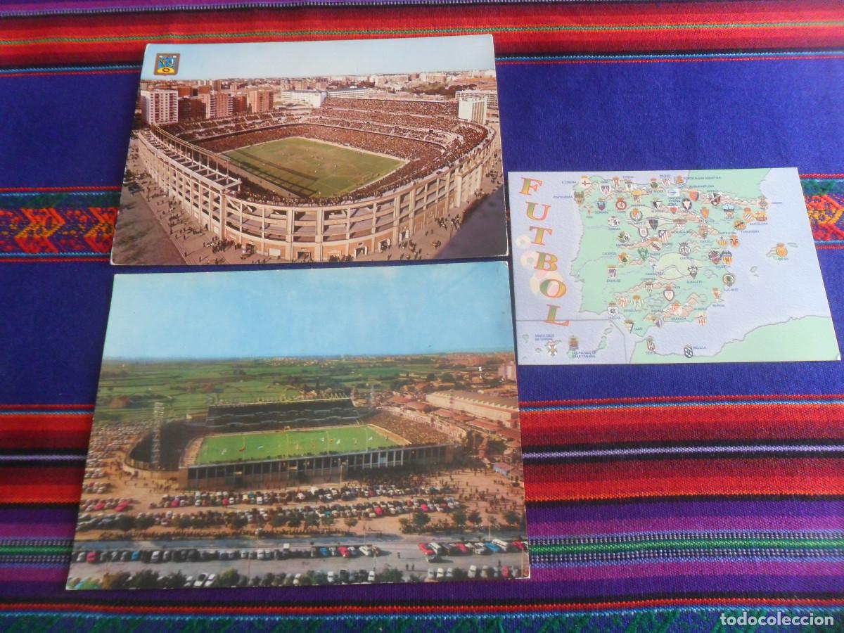 Coleccionismo deportivo: POSTAL SIN CIRCULAR 20,5X15,5 CMS CAMPO DE F&Uacute;TBOL LA ROMAREDA RAKER 54 Y SANTIAGO BERNAB&Eacute;U FISA G-23