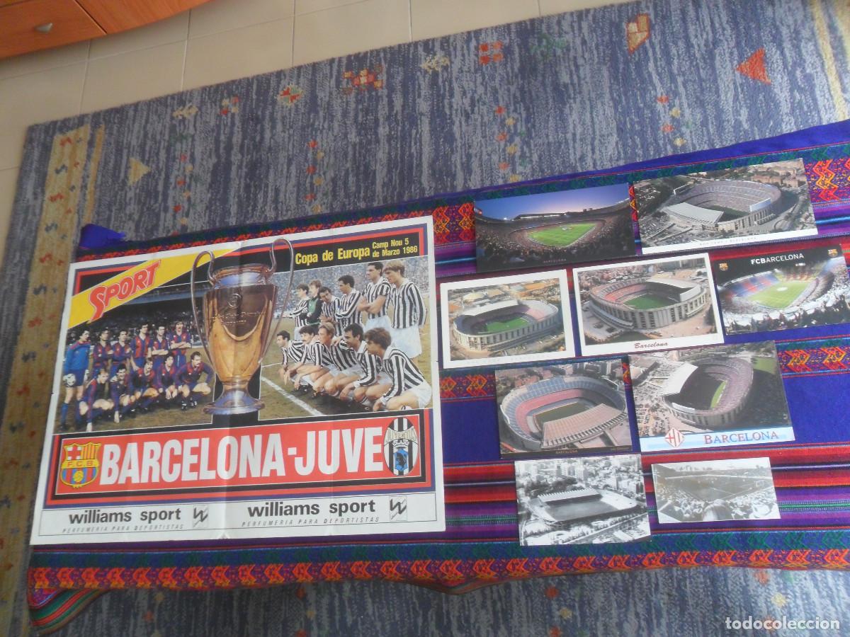 Coleccionismo deportivo: FC BARCELONA 7 POSTAL SIN CIRCULAR NOU CAMP 1 Y FOTO LES CORTS. REGALO P&Oacute;STER VS JUVENTUS 1986 SPORT