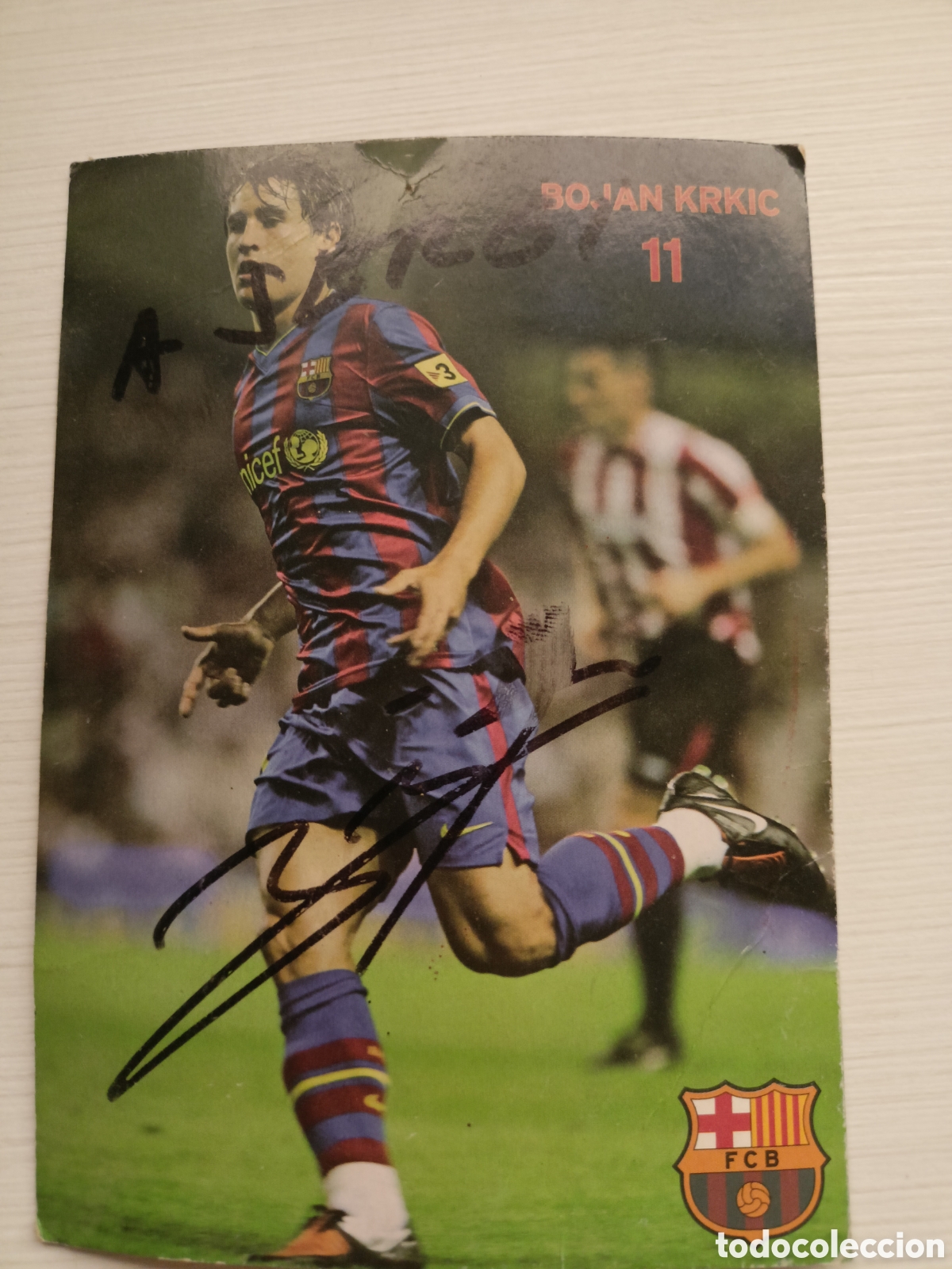 Coleccionismo deportivo: Aut&oacute;grafo original Bojan Krkic jugador Bar&ccedil;a.