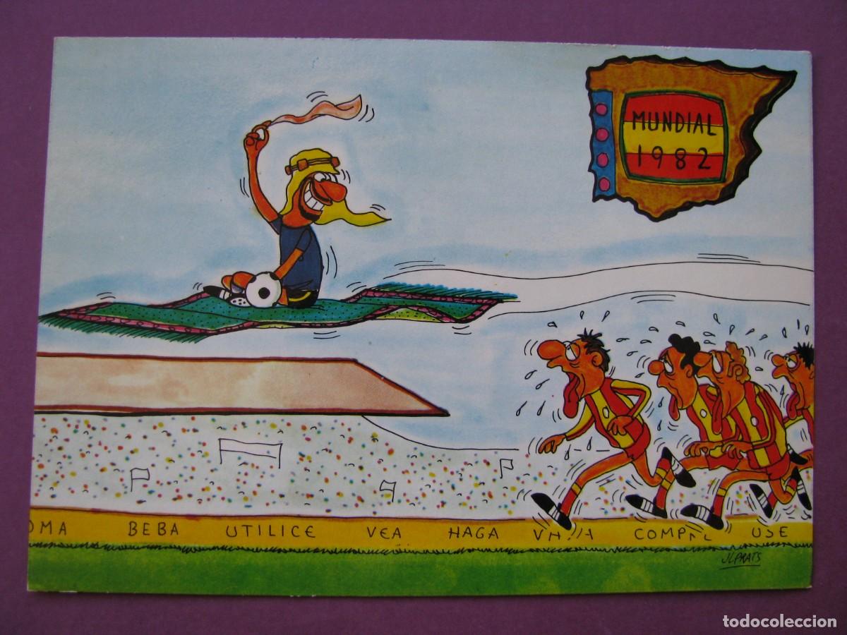 Coleccionismo deportivo: POSTAL DE MUNDIAL 82. COMIC. F&Uacute;TBOL 1982 ESPA&Ntilde;A. EDISUR. N&ordm; 13. ILUSTR. JL PRATS.