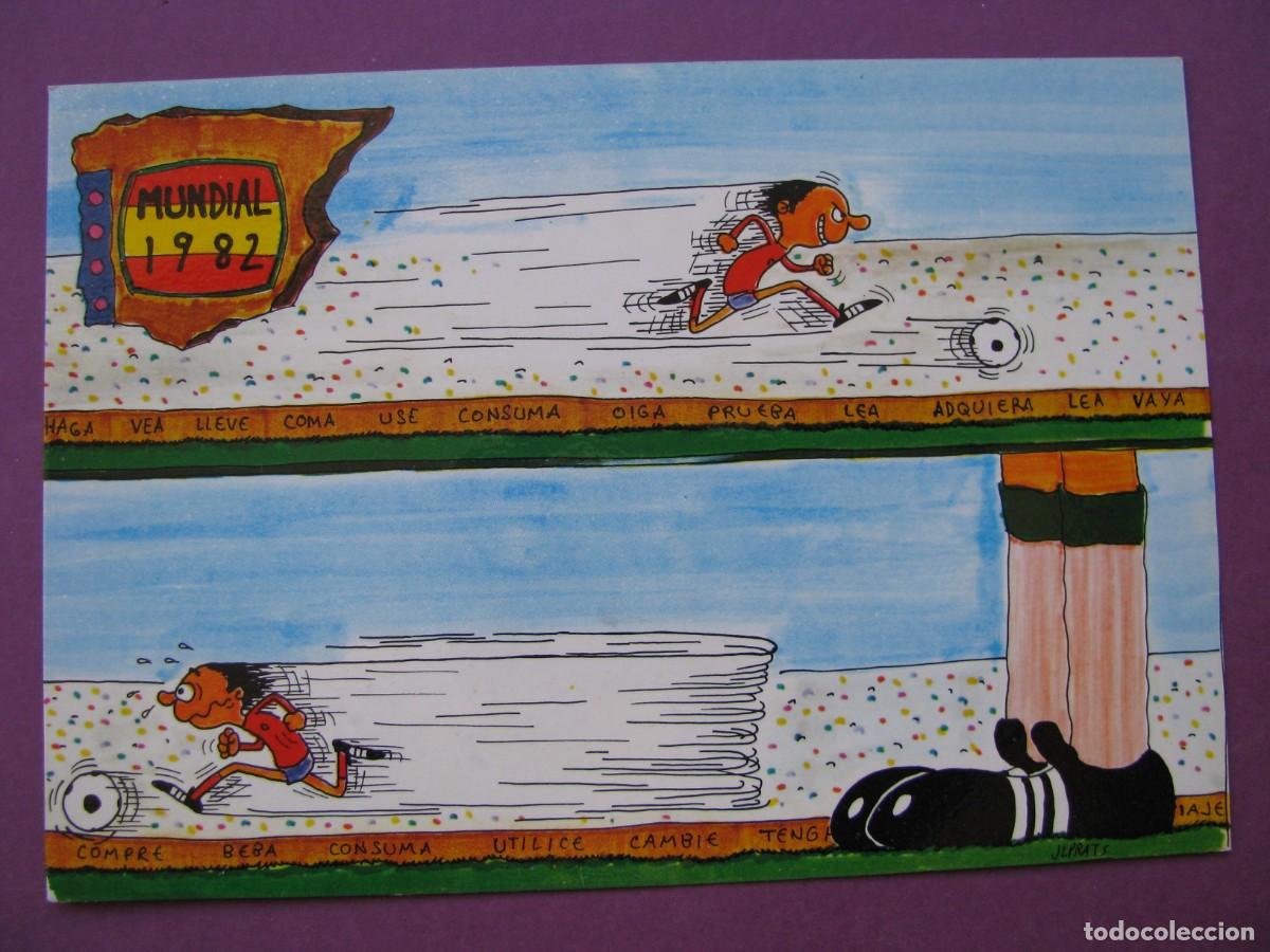 Coleccionismo deportivo: POSTAL DE MUNDIAL 82. COMIC. F&Uacute;TBOL 1982 ESPA&Ntilde;A. EDISUR. N&ordm; 22. ILUSTR. JL PRATS.