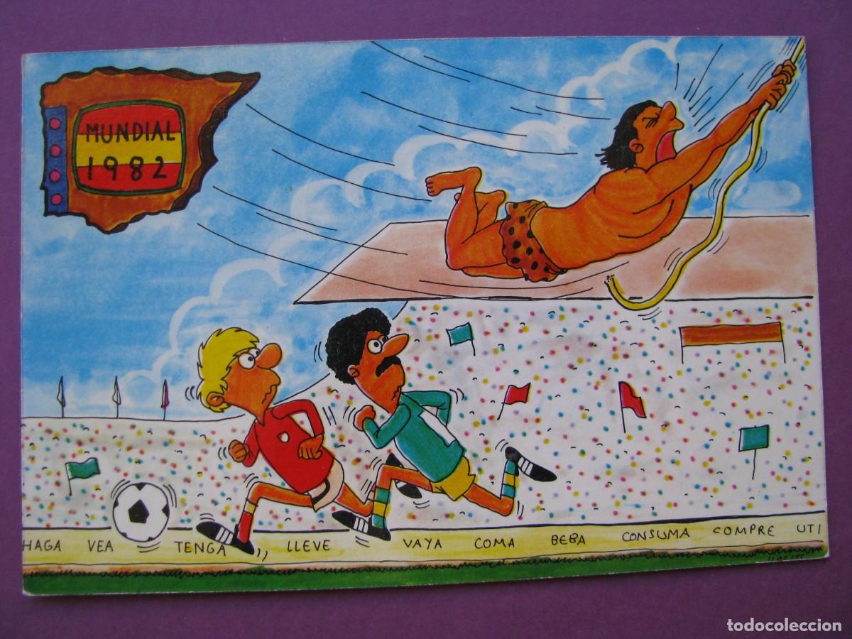 Coleccionismo deportivo: POSTAL DE MUNDIAL 82. COMIC. F&Uacute;TBOL 1982 ESPA&Ntilde;A. EDISUR. N&ordm; 10. ILUSTR. JL PRATS.