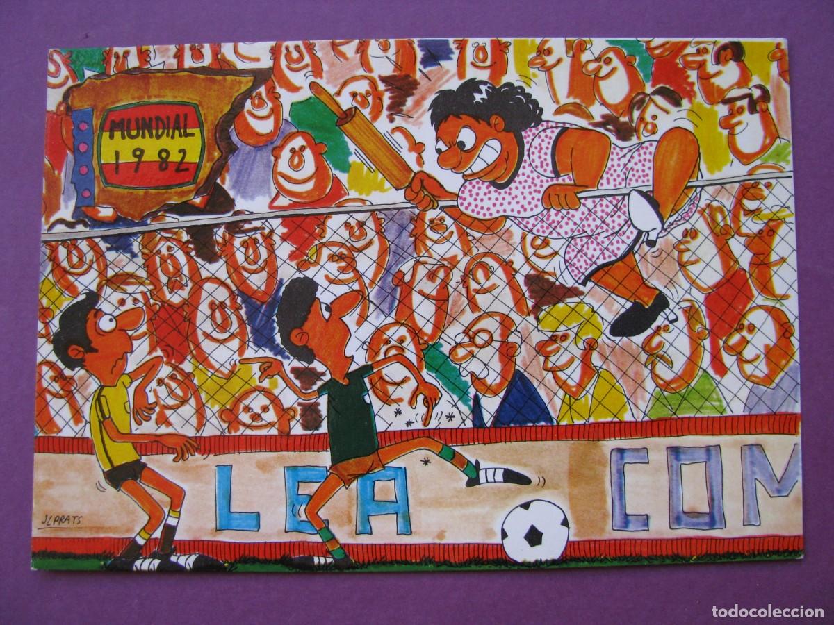 Coleccionismo deportivo: POSTAL DE MUNDIAL 82. COMIC. F&Uacute;TBOL 1982 ESPA&Ntilde;A. EDISUR. N&ordm; 14. ILUSTR. JL PRATS.