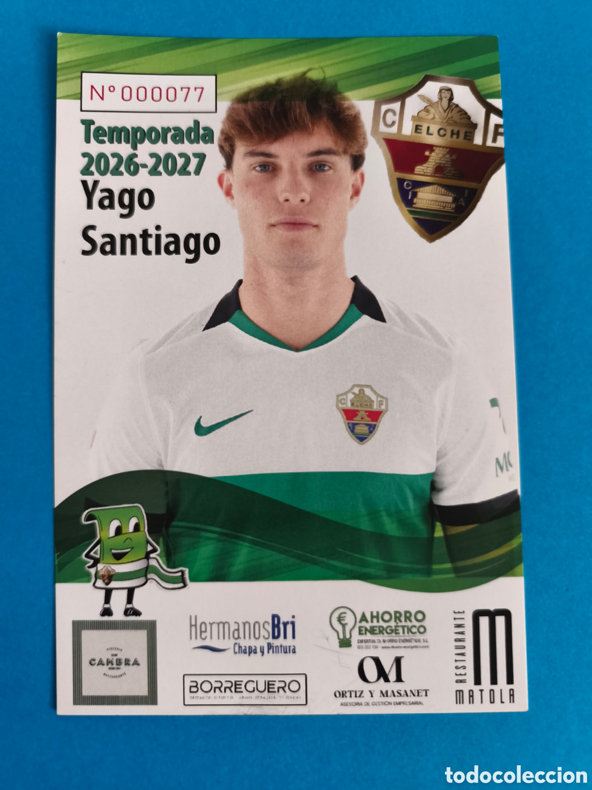 Coleccionismo deportivo: YAGO DE SANTIAGO Alonso (Vigo) - ELCHE C.F. Temporada 2026-27 Postal Publicitaria 10x15