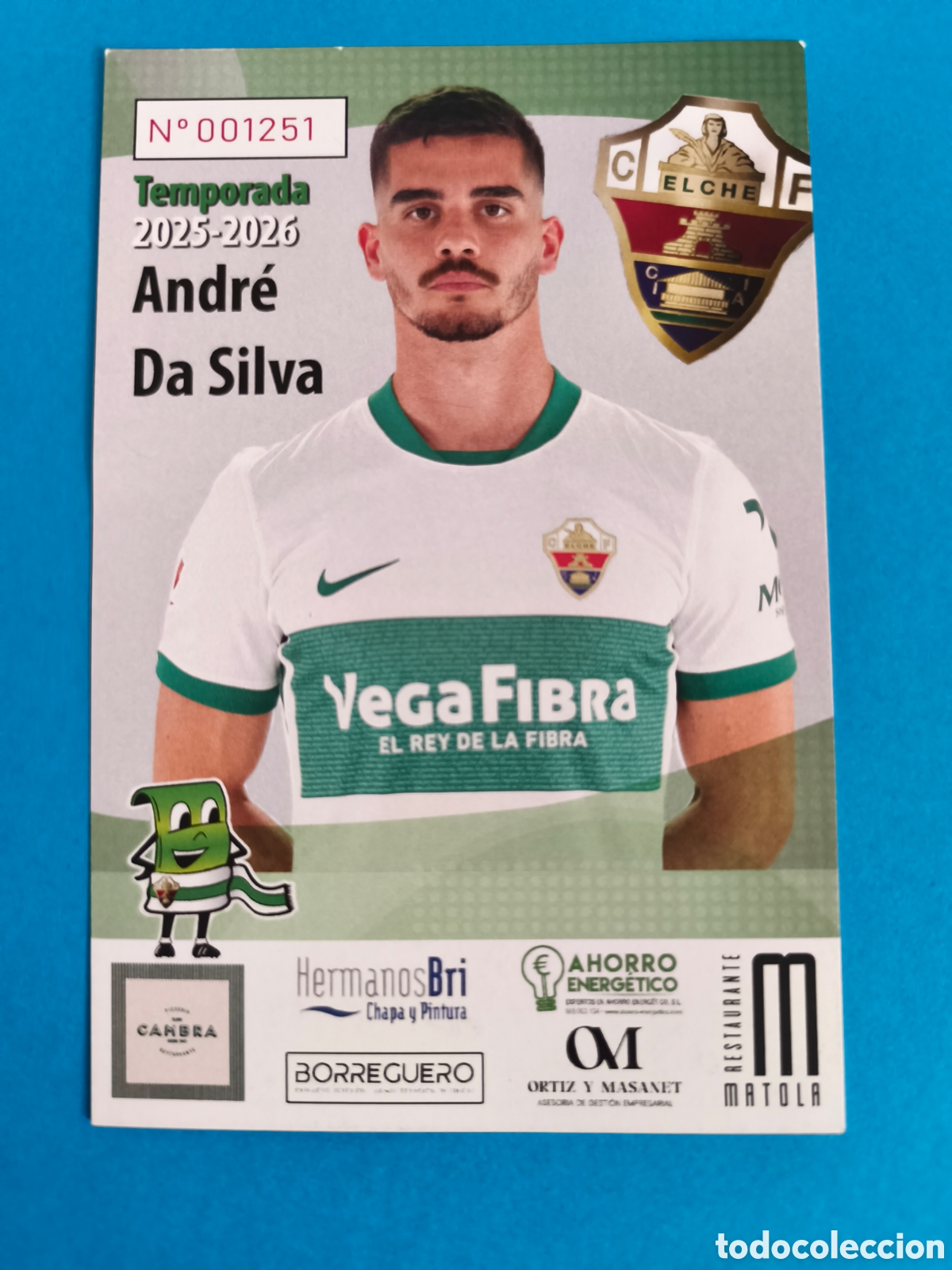 Coleccionismo deportivo: ANDR&Eacute; DA SILVA (Gondomar - Portugal) - ELCHE C.F. Temporada 2025-26 Postal Publicitaria 10x15