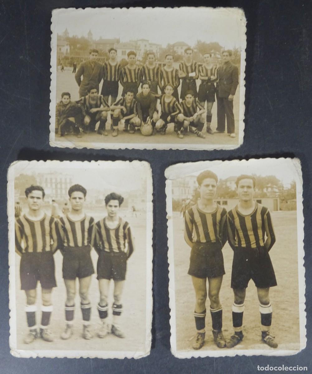 Colecionismo desportivo: LOTE DE 3 ANTIGUAS FOTOGRAF&Iacute;AS, EQUIPO DE F&Uacute;TBOL POR DETERMINAR, VER FOTOS