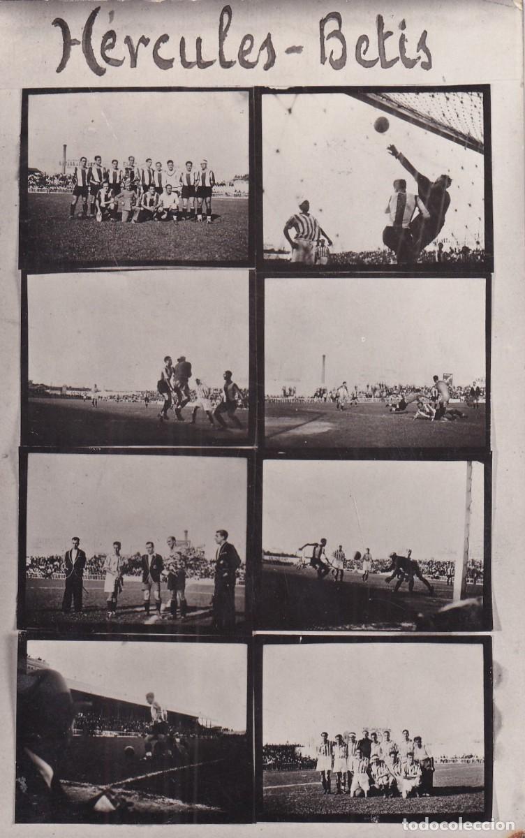 Colecionismo desportivo: Rara postal fotogr&aacute;fica futbol partido entre el H&eacute;rcules Betis. Campo futbol.