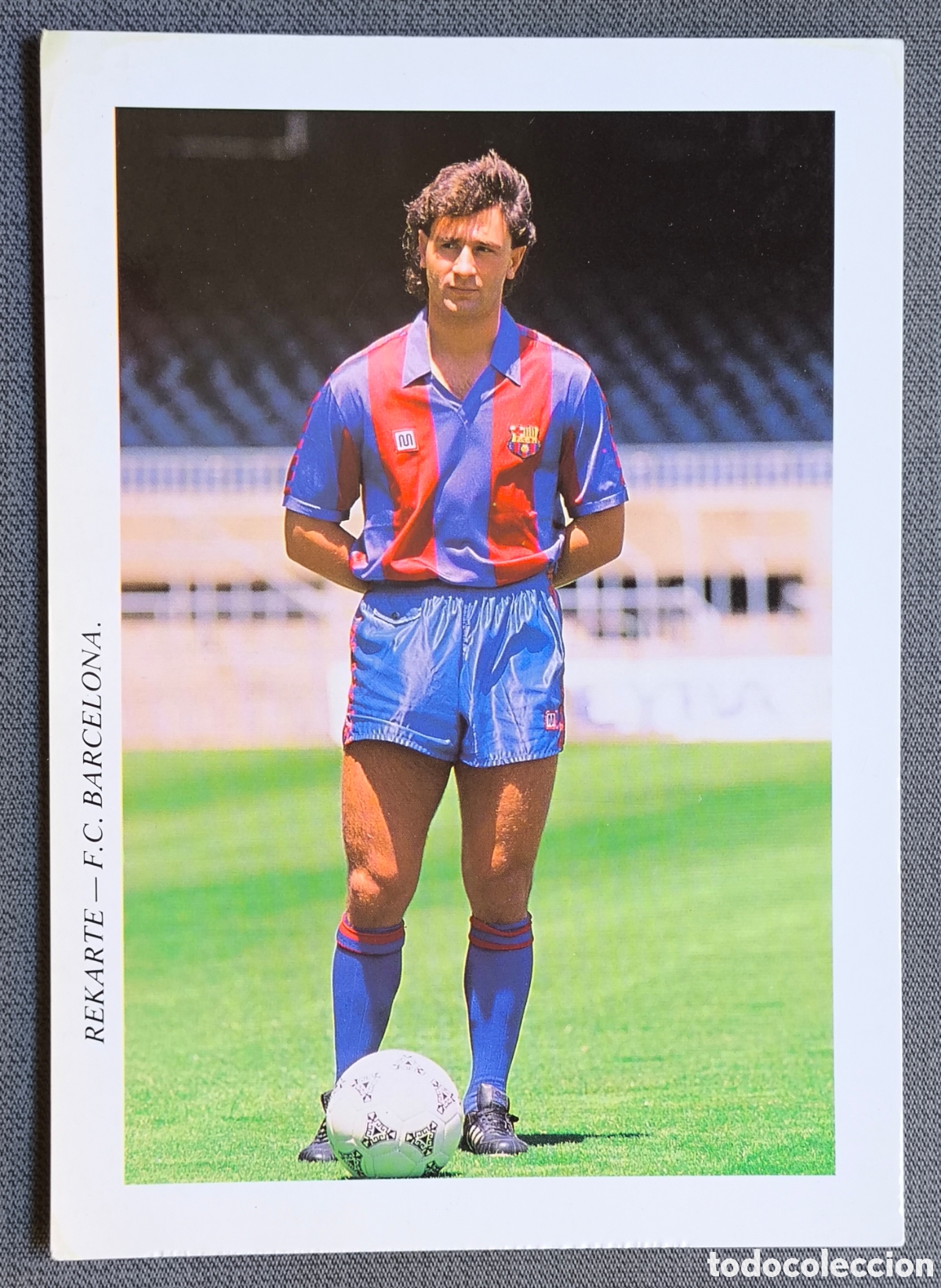 Coleccionismo deportivo: BAR&Ccedil;A F&Uacute;TBOL POSTAL MEYBA POSTCARD F.C. BARCELONA L&Oacute;PEZ REKARTE
