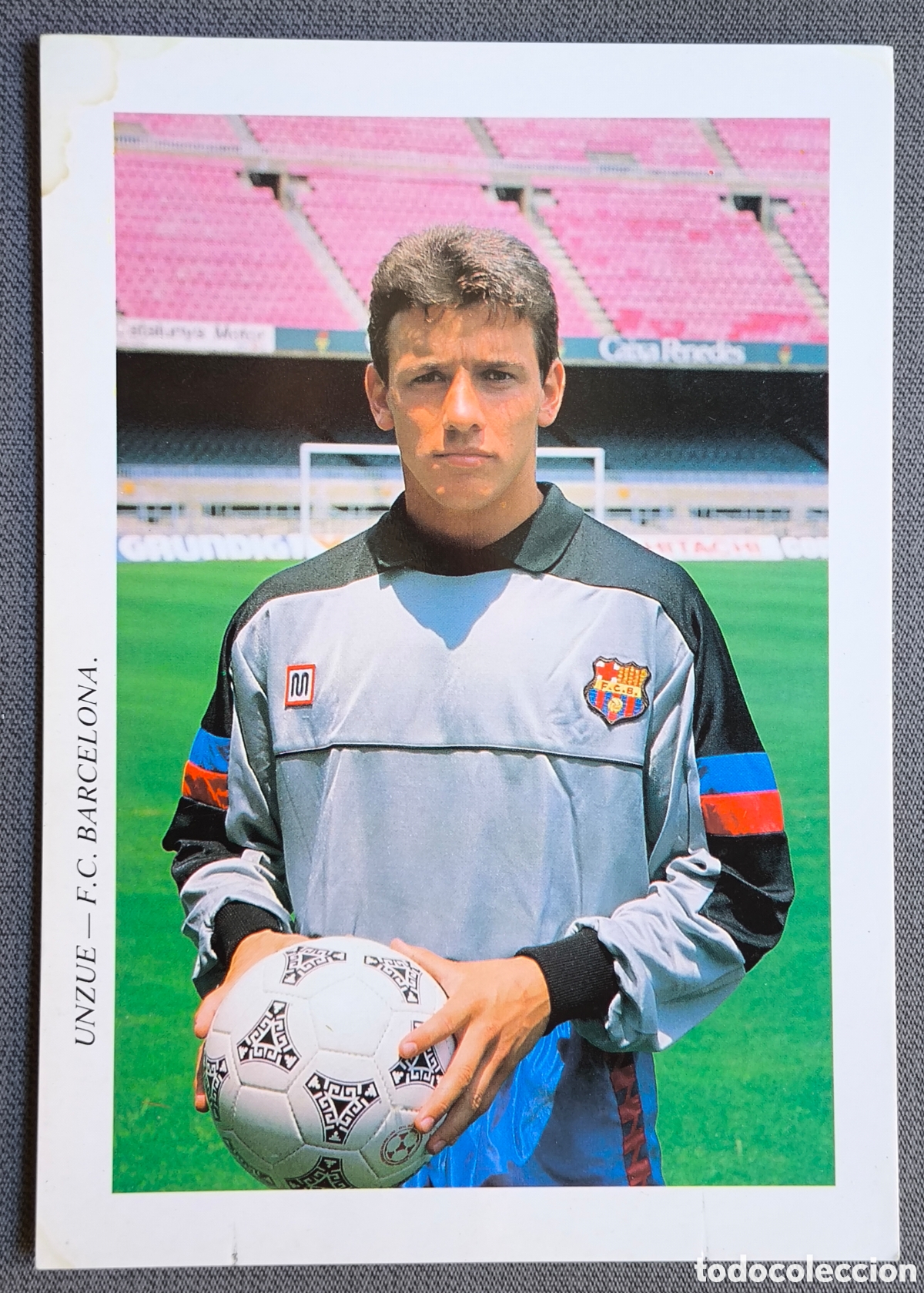 Coleccionismo deportivo: BAR&Ccedil;A F&Uacute;TBOL POSTAL MEYBA POSTCARD F.C. BARCELONA UNZUE
