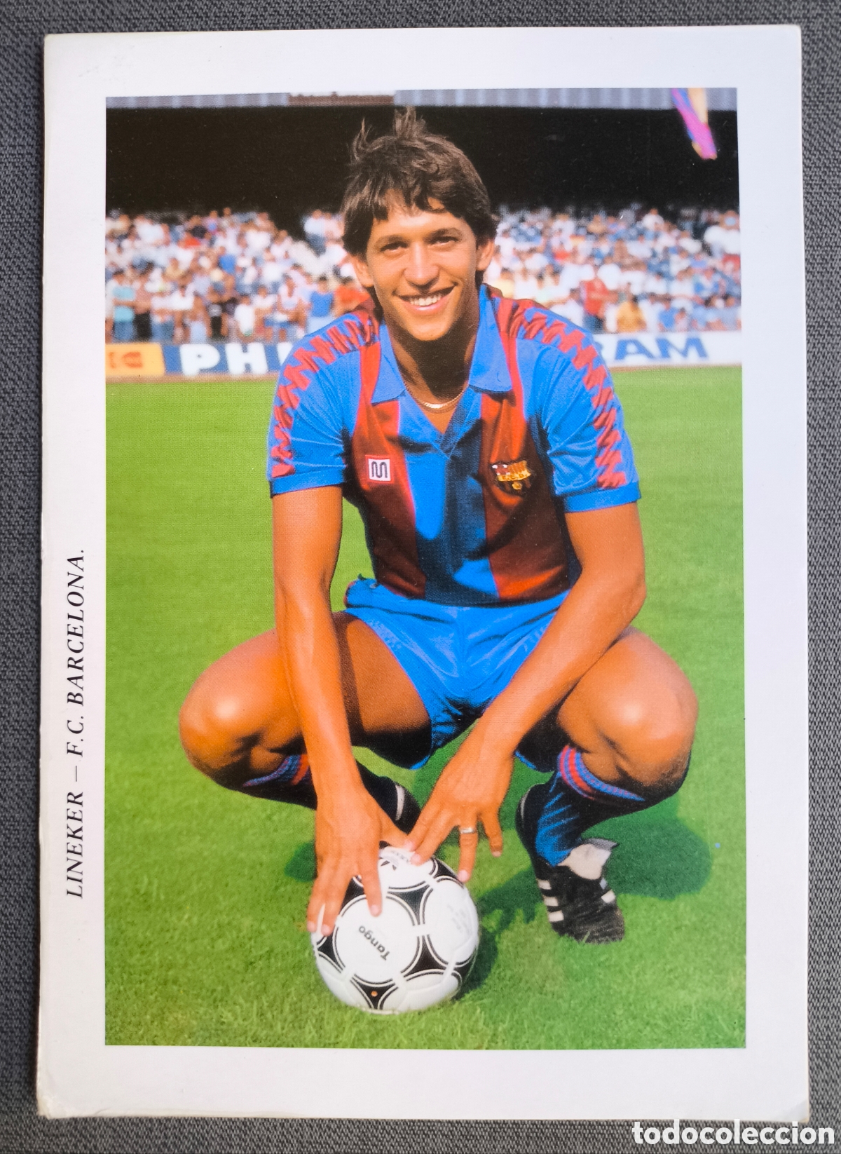 Coleccionismo deportivo: BAR&Ccedil;A F&Uacute;TBOL POSTAL MEYBA POSTCARD F.C. BARCELONA LINEKER
