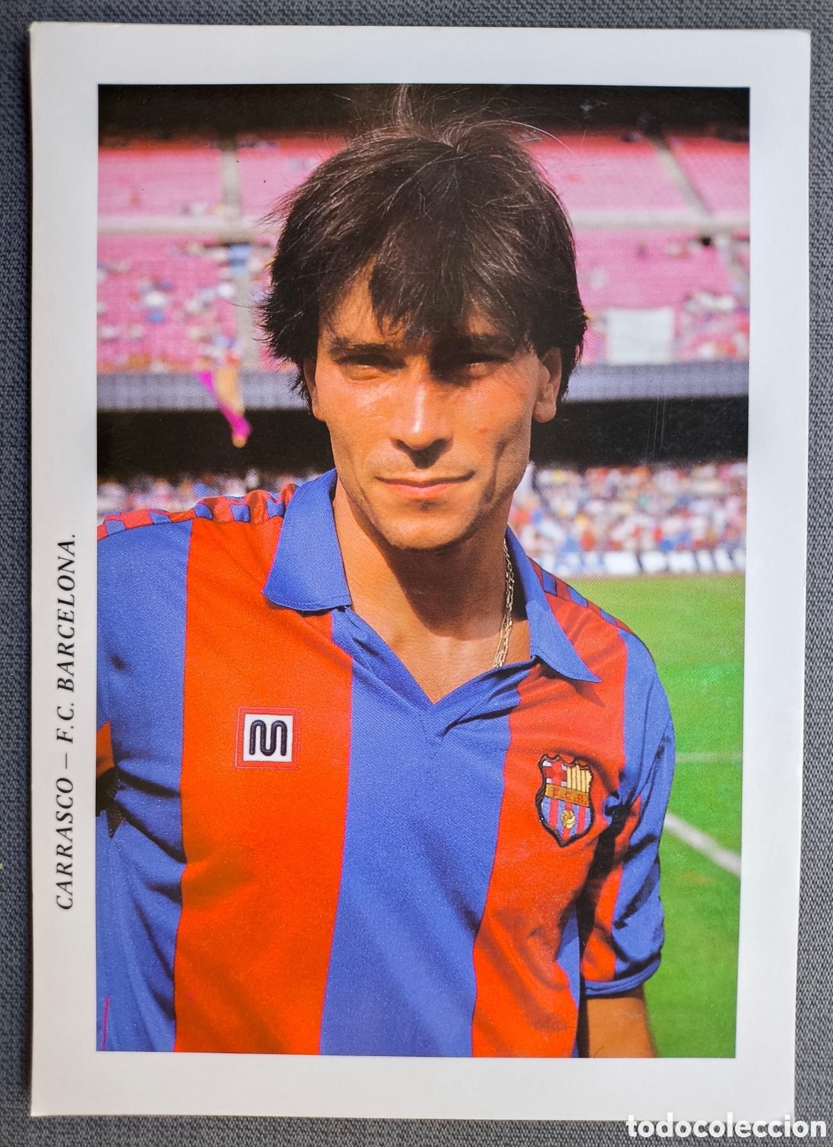 Coleccionismo deportivo: BAR&Ccedil;A F&Uacute;TBOL POSTAL MEYBA POSTCARD F.C. BARCELONA CARRASCO
