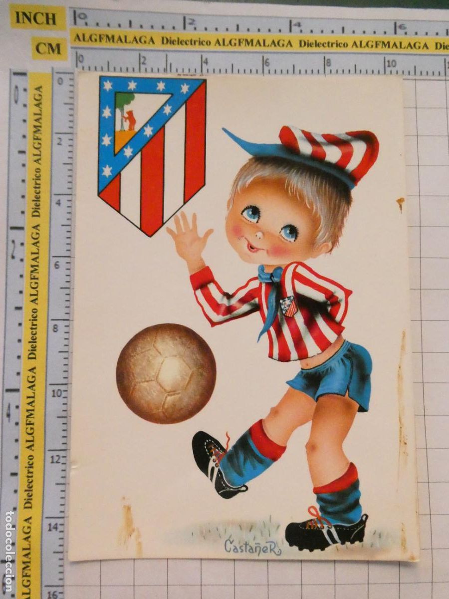 Coleccionismo deportivo: POSTAL DE DEPORTES. F&Uacute;TBOL ATL&Eacute;TICO DE MADRID NI&Ntilde;O DIBUJO. 3094