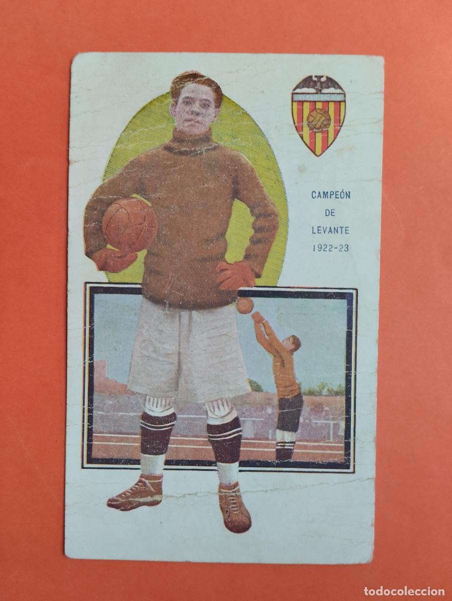 Colecionismo desportivo: Campe&oacute;n de Levante. 1922-23. Mariano. Guardameta. Jugadores Foot-ball. Chocolate Amatller.