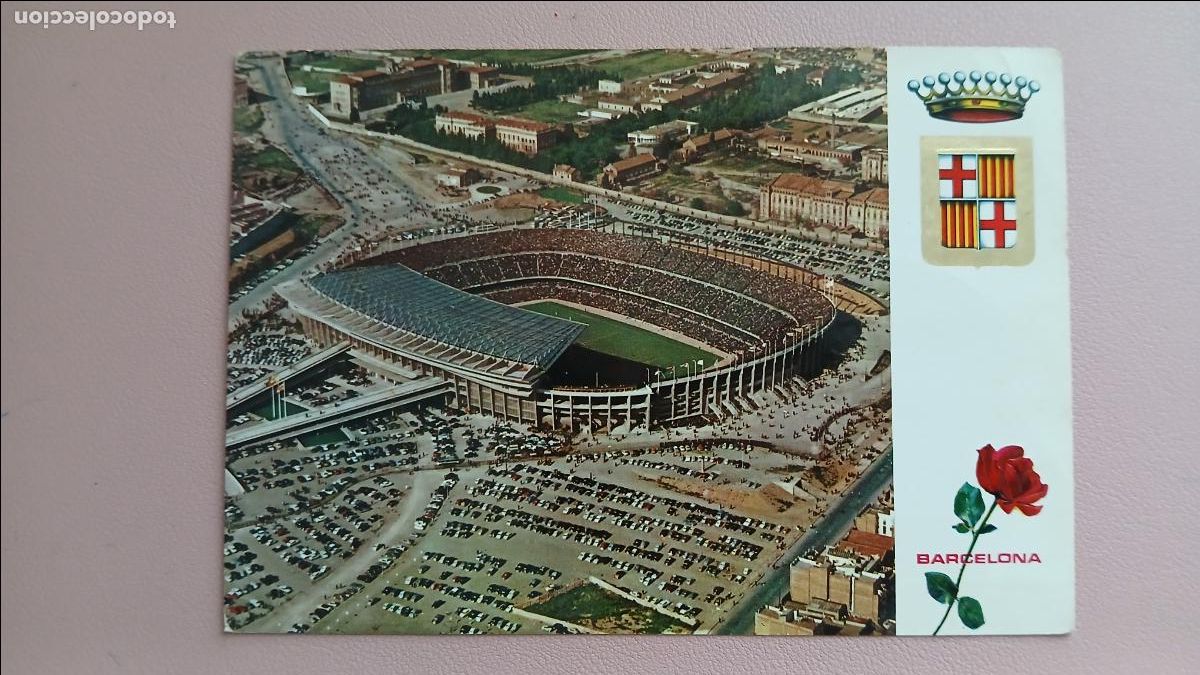 Colecionismo desportivo: POSTAL ESTADIO FC BARCELONA CAMP NOU SPOTIFY BAR&Ccedil;A STADIUM ESTADI ESCUDO DE ORO DE LUXE N&ordm; 6 S/C