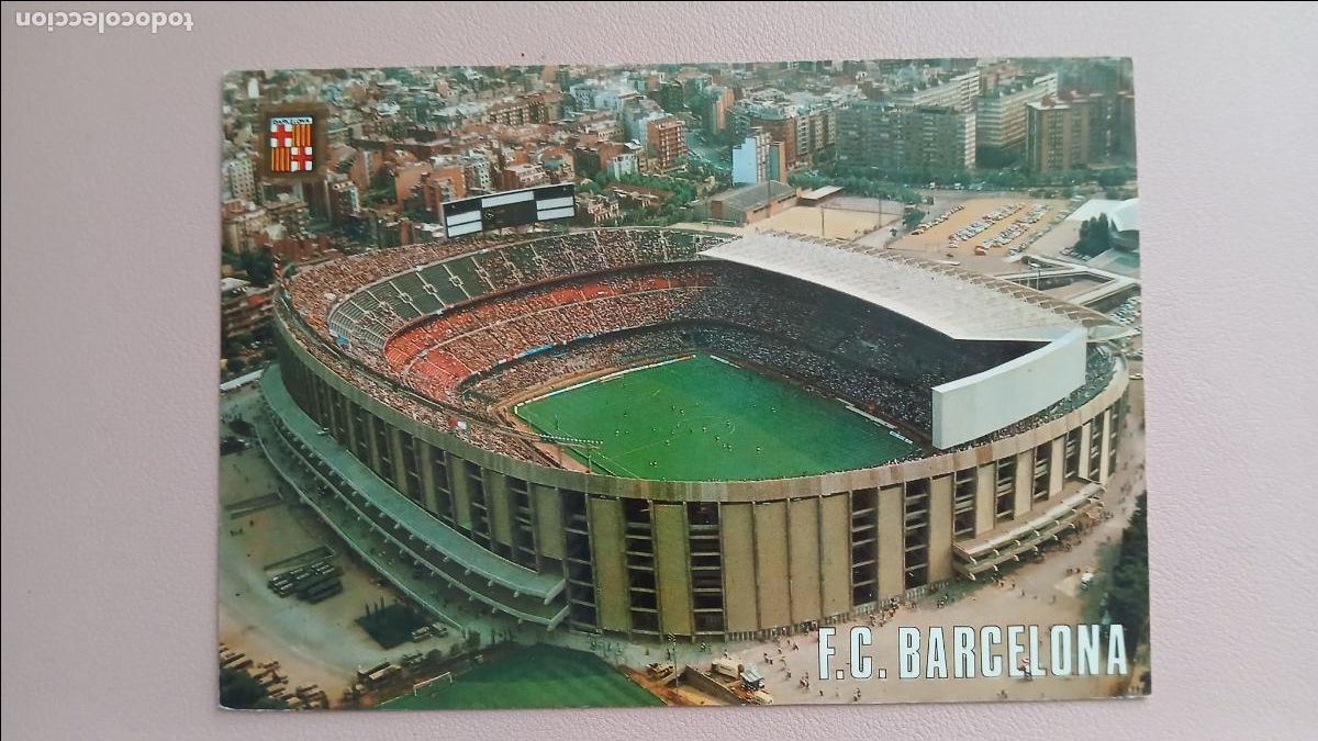Colecionismo desportivo: POSTAL ESTADIO FC BARCELONA CAMP NOU SPOTIFY BAR&Ccedil;A STADIUM ESTADI ESCUDO DE ORO N&ordm; 506 CIRCULADA