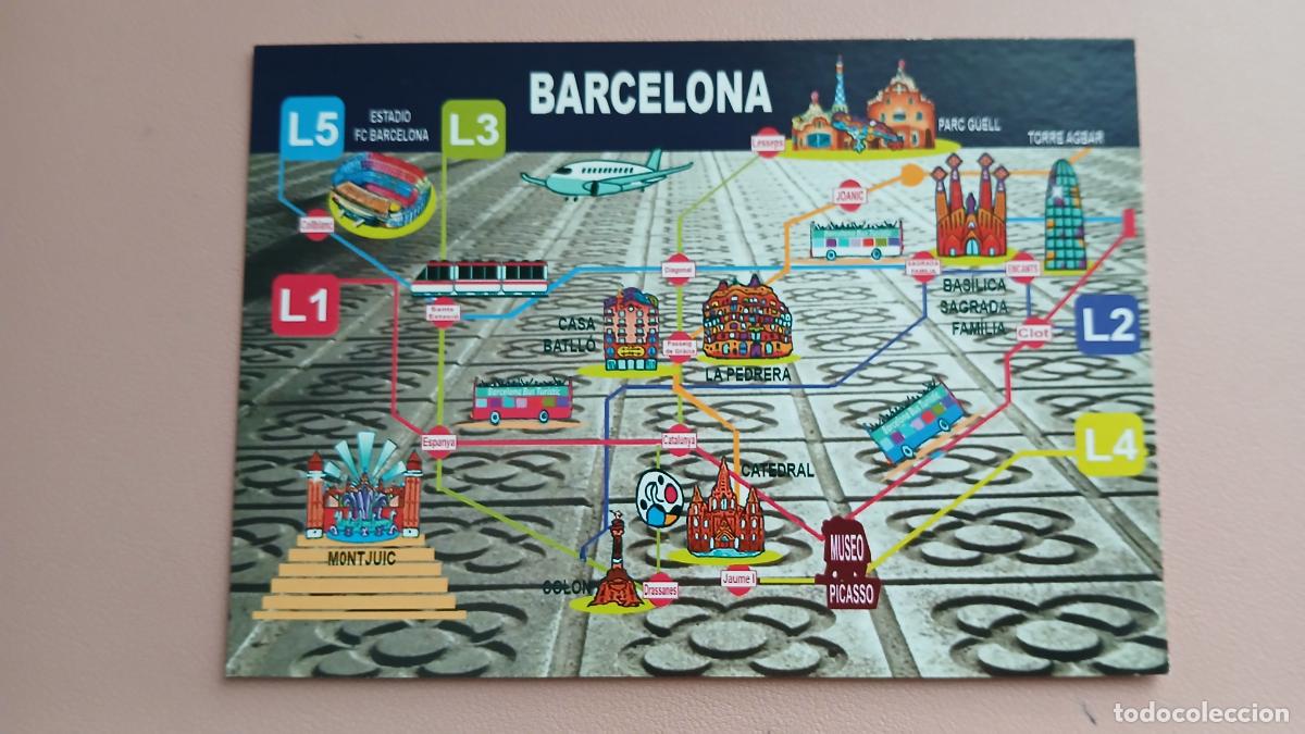 Sports collectibles: POSTAL PLANO METRO CIUDAD FC BARCELONA CAMP NOU SPOTIFY BAR&Ccedil;A STADIUM ESTADI EDICIONS REKAN B256 S/C