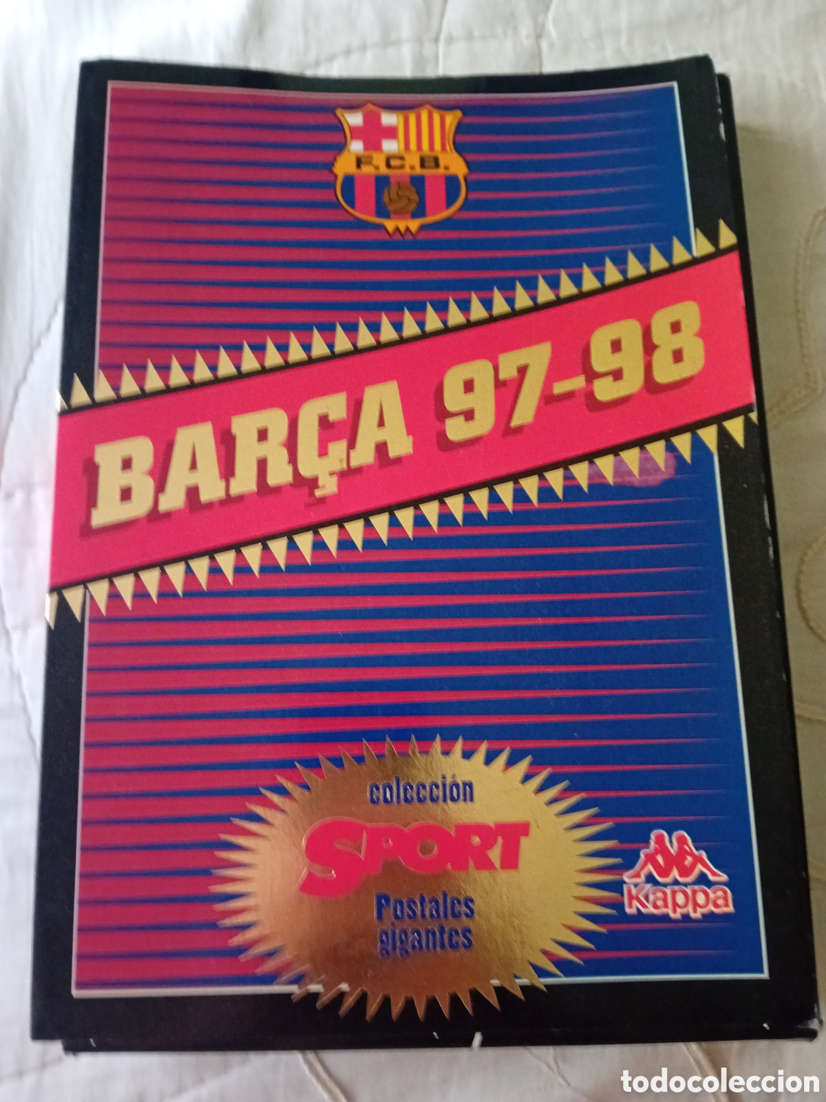 Colecionismo desportivo: LOTE 27 POSTALES GIGANTES / L&Aacute;MINAS FC BARCELONA 1997/98 SPORT KAPPA CON CAJA ORIGINAL