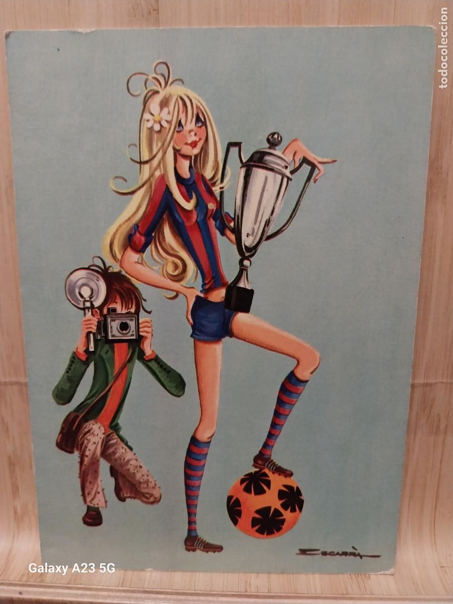 Sammelleidenschaft Sport: BARCELONA CLUB FUTBOL MUCHACHA COPA ILUST SEGARRA FOTOGRAFO ED CERBER 305 1/2 CIRCULADA