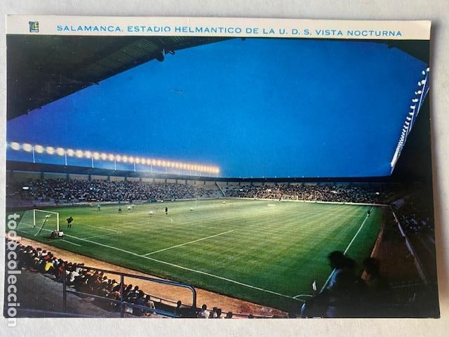 Sports collectibles: Salamanca. Estadio Helmantico de U.D.S. Vista nocturna. Ed.Pergamino. Circulada.