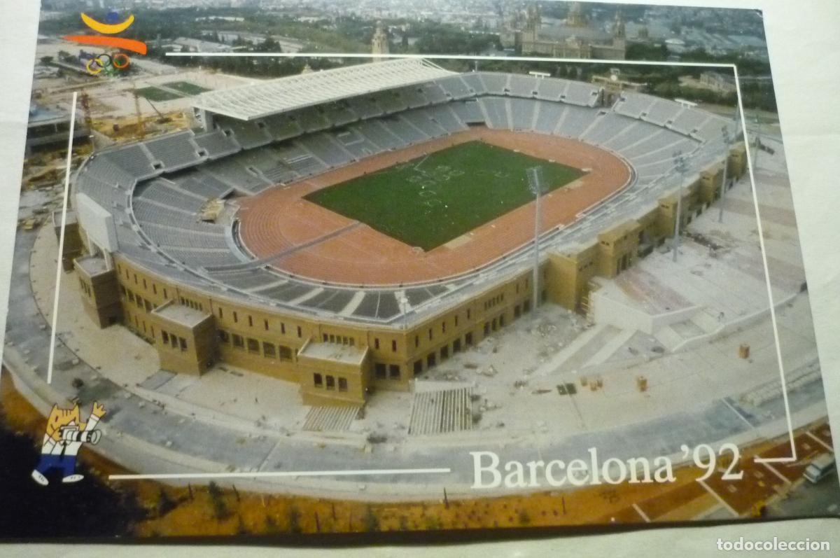Sports collectibles: postal barcelona 92 estadio montjuic