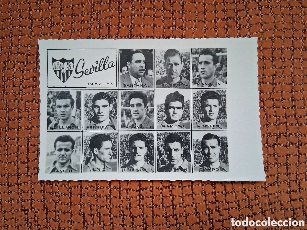 Coleccionismo deportivo: Antigua postal del Sevilla fc 1952 1953