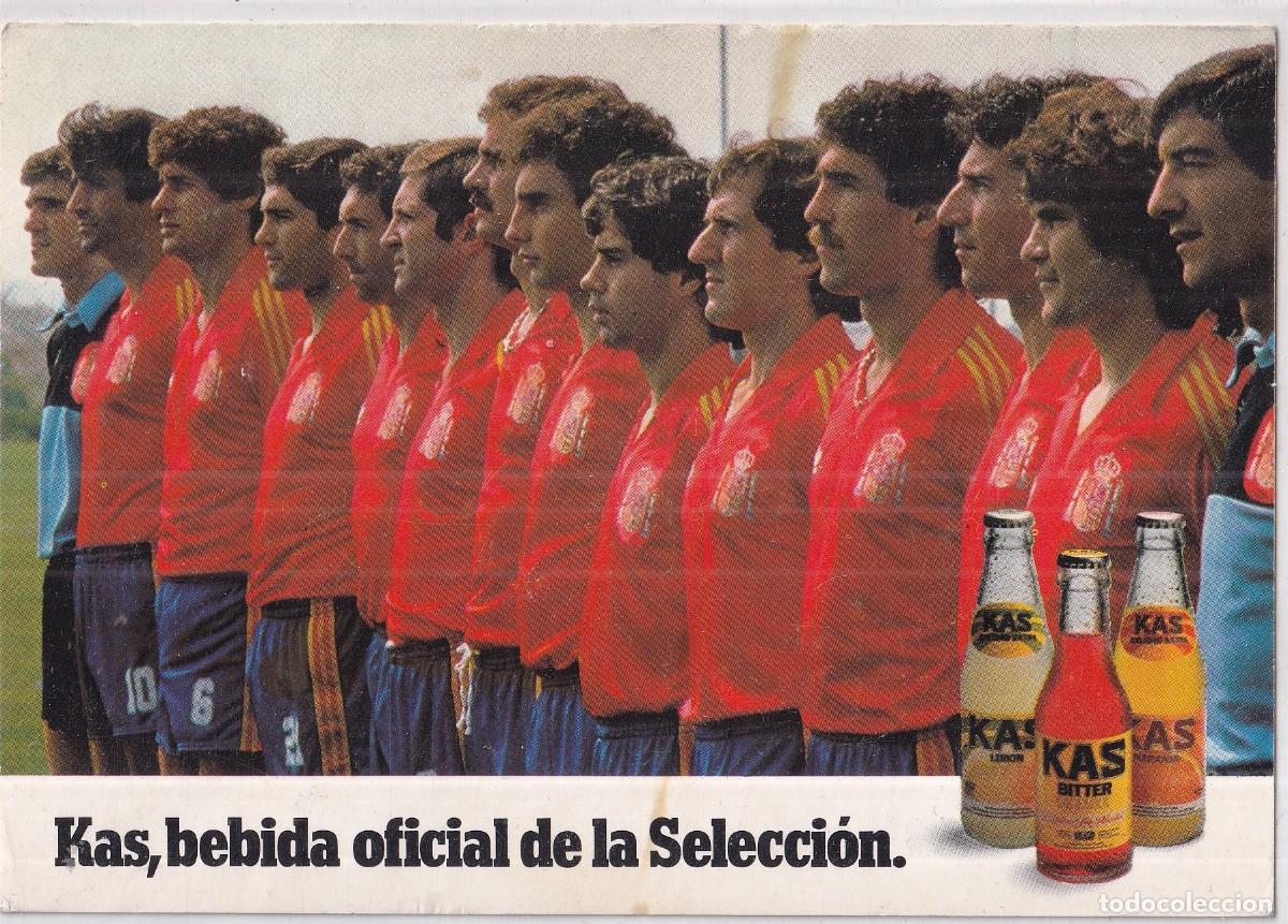 Coleccionismo deportivo: POSTAL CAMPEONATO MUNDIAL DE FUTBOL 1982 SELECCION ESPA&Ntilde;OLA KAS BEBIDA OFICILA DE LA SELECCION