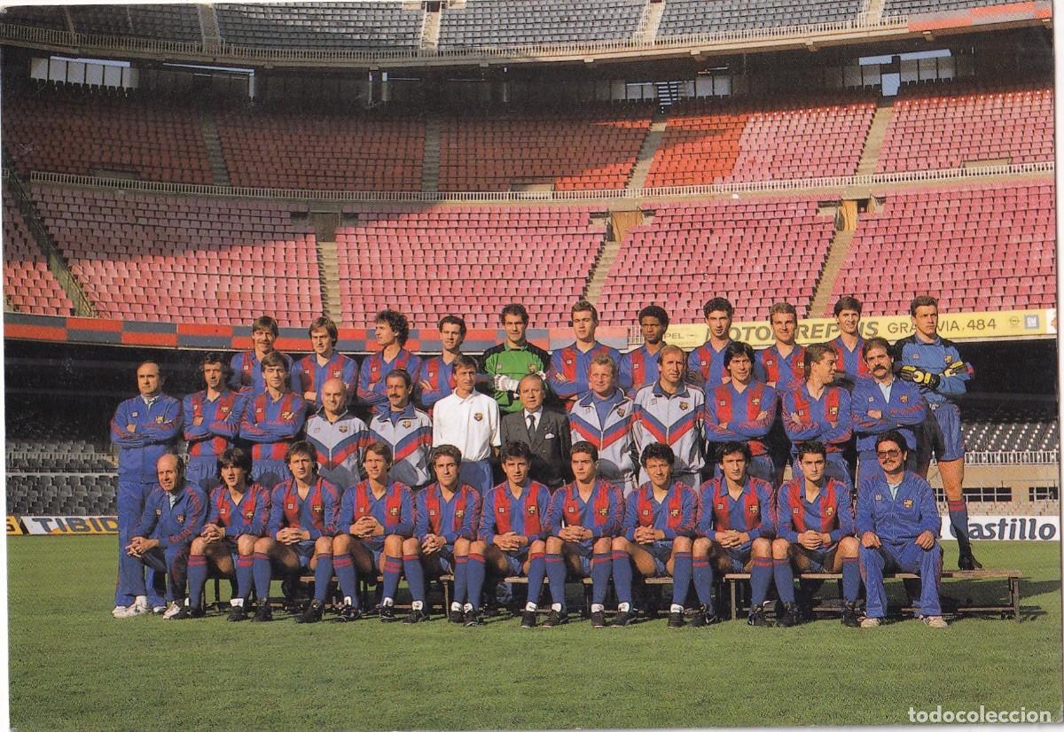 Coleccionismo deportivo: POSTAL PLANTILLA FUTBOL CLUB BARCELONA 89. LIGA 1989 Cruyff `plantilla