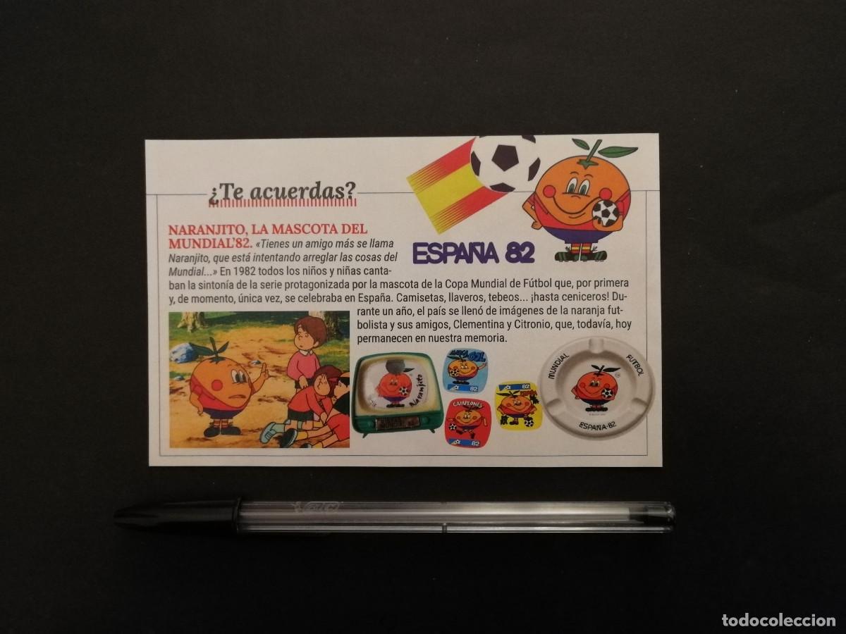 Coleccionismo deportivo: TARJETA ACARTONADA - NARANJITO - ESPA&Ntilde;A - FUTBOL MUNDIAL 82