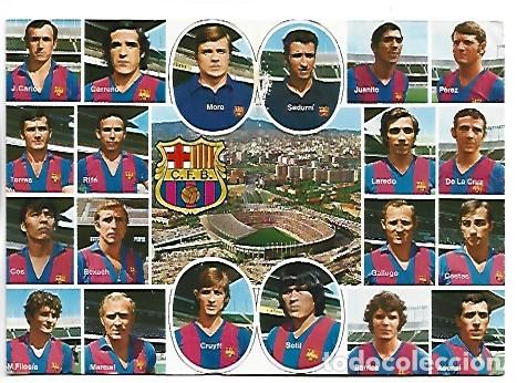 Coleccionismo deportivo: PLANTILLA FUTBOL CLUB BARCELONA CAMPEON DE LIGA 1973 - 74 CON STADIO CAMP NOU