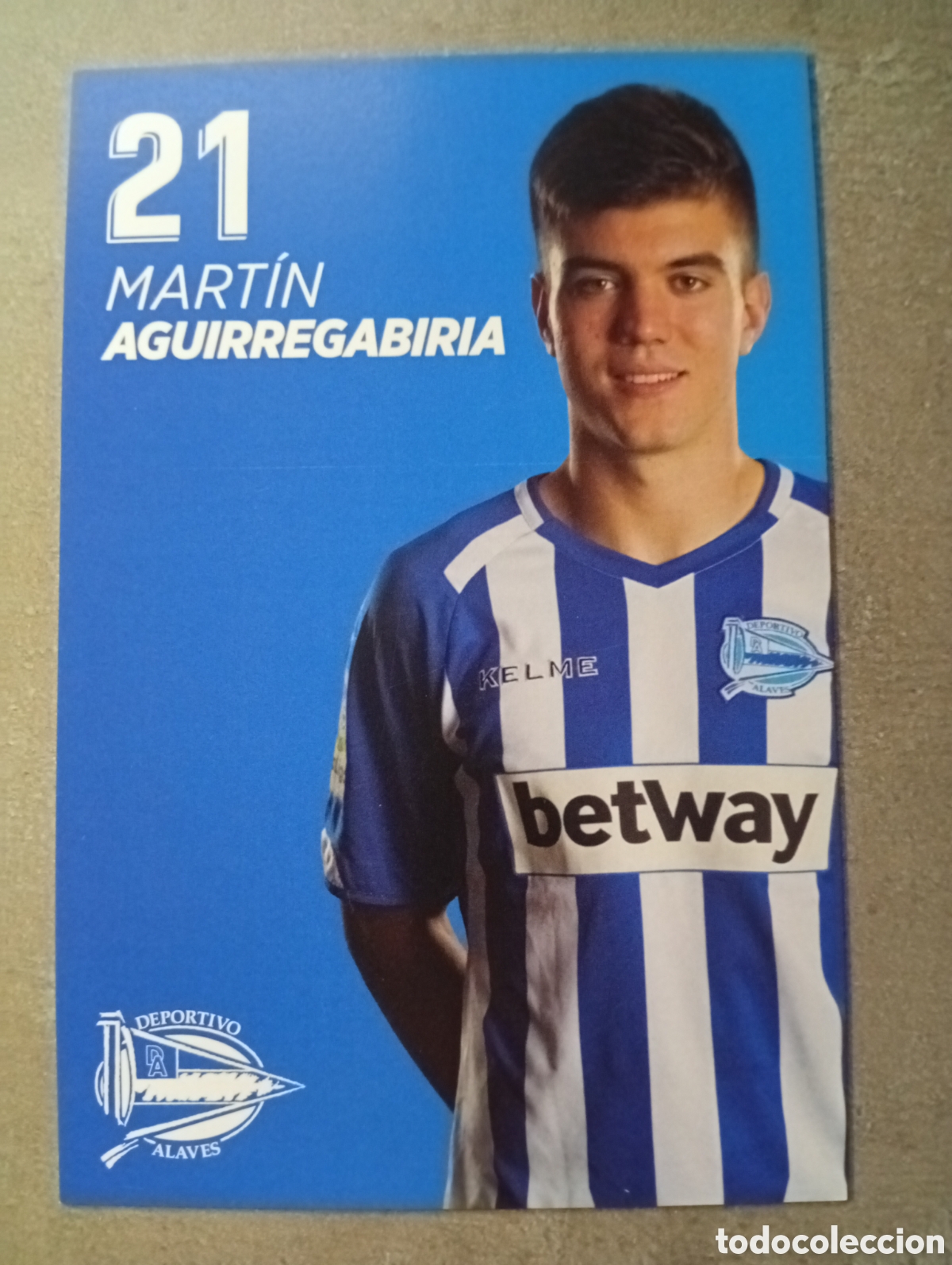 Coleccionismo deportivo: F&Uacute;TBOL POSTAL MARTIN AGUIRREGABIRIA DEPORTIVO ALAV&Eacute;S TEMPORADA 2018 2019